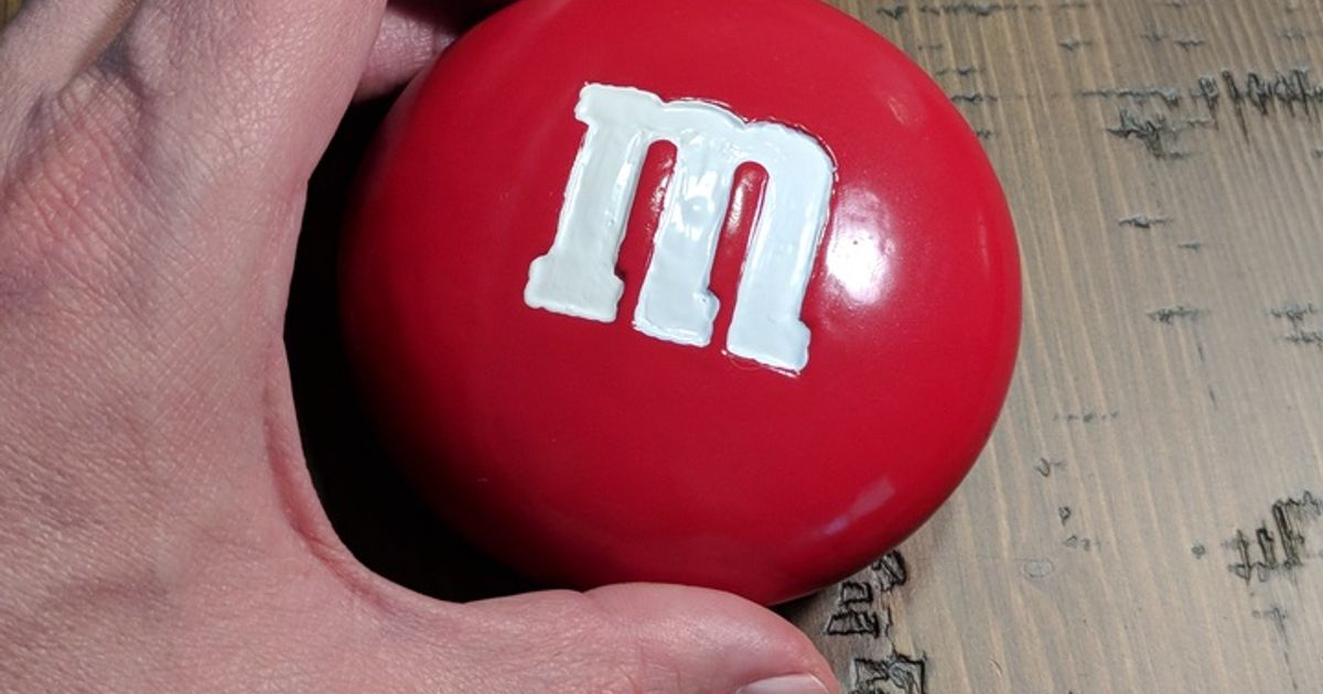 Giant 90mm diameter M&M candy by Spitzspot, Download free STL model