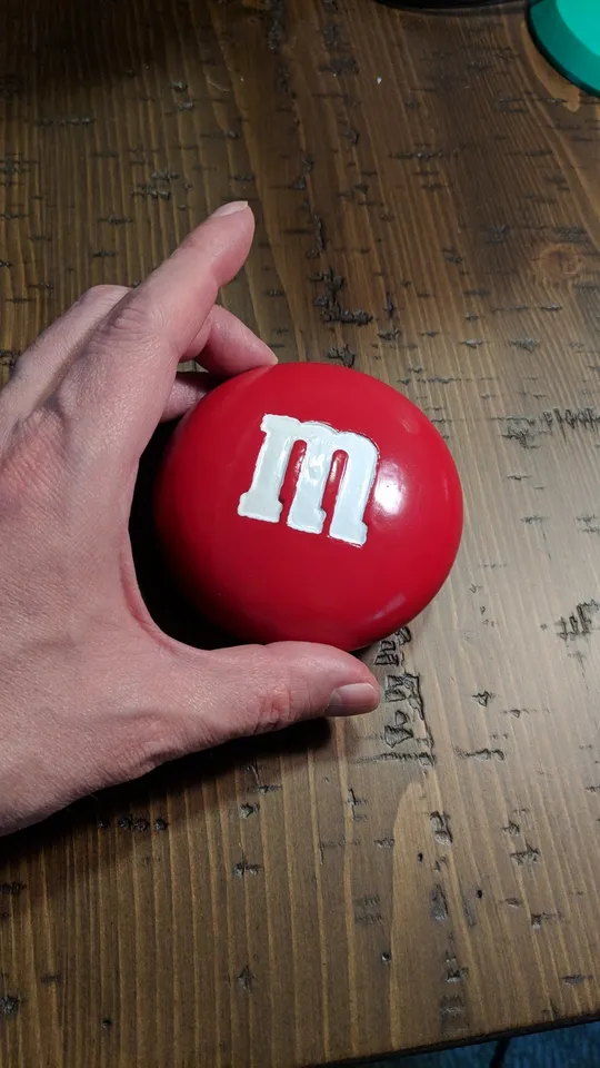 Giant 90mm diameter M&M candy by Spitzspot, Download free STL model