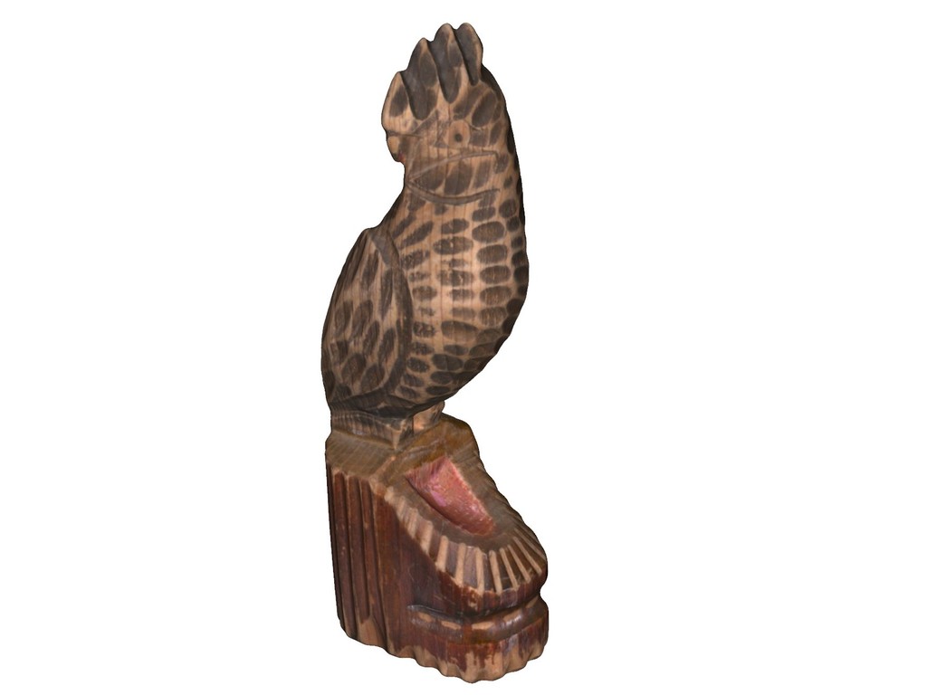 Scan of a wood carved bird