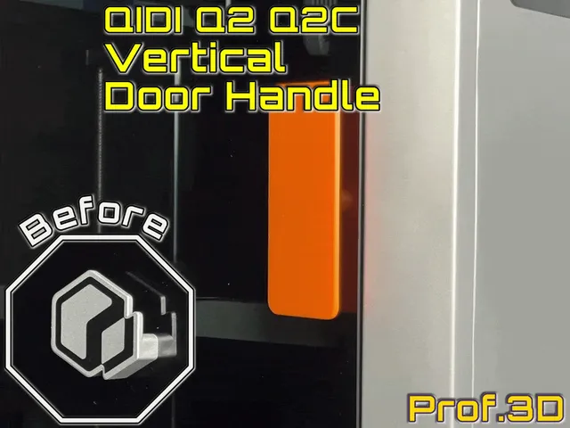 QIDI Q2 Q2C Vertical Door Handle ⧸ Finger-Friendly
