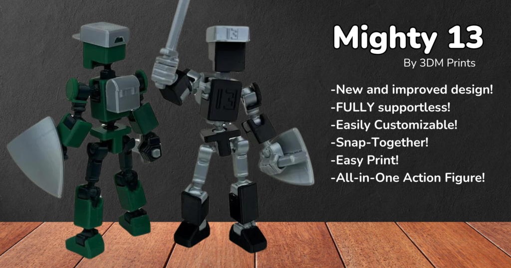 Mighty 13 Jointed Action Figure by 3DM Prints | Download free STL model ...