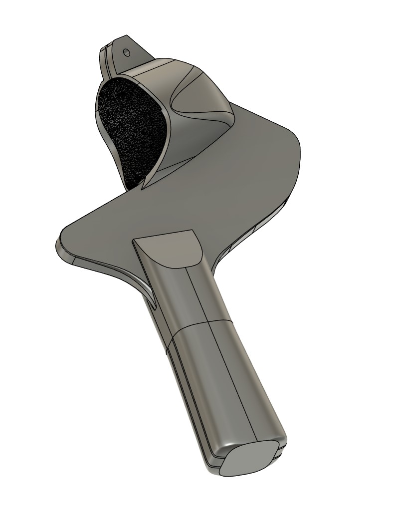 v2.0 Quest 3 table tennis adapter - 5% thinner FL handle 3D model thumbnail