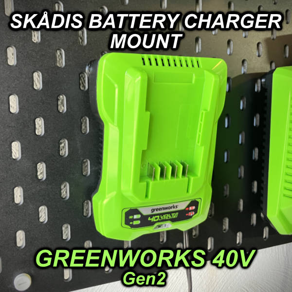 IKEA Skådis Greenworks Gen2 40V Battery Charger Mount V1