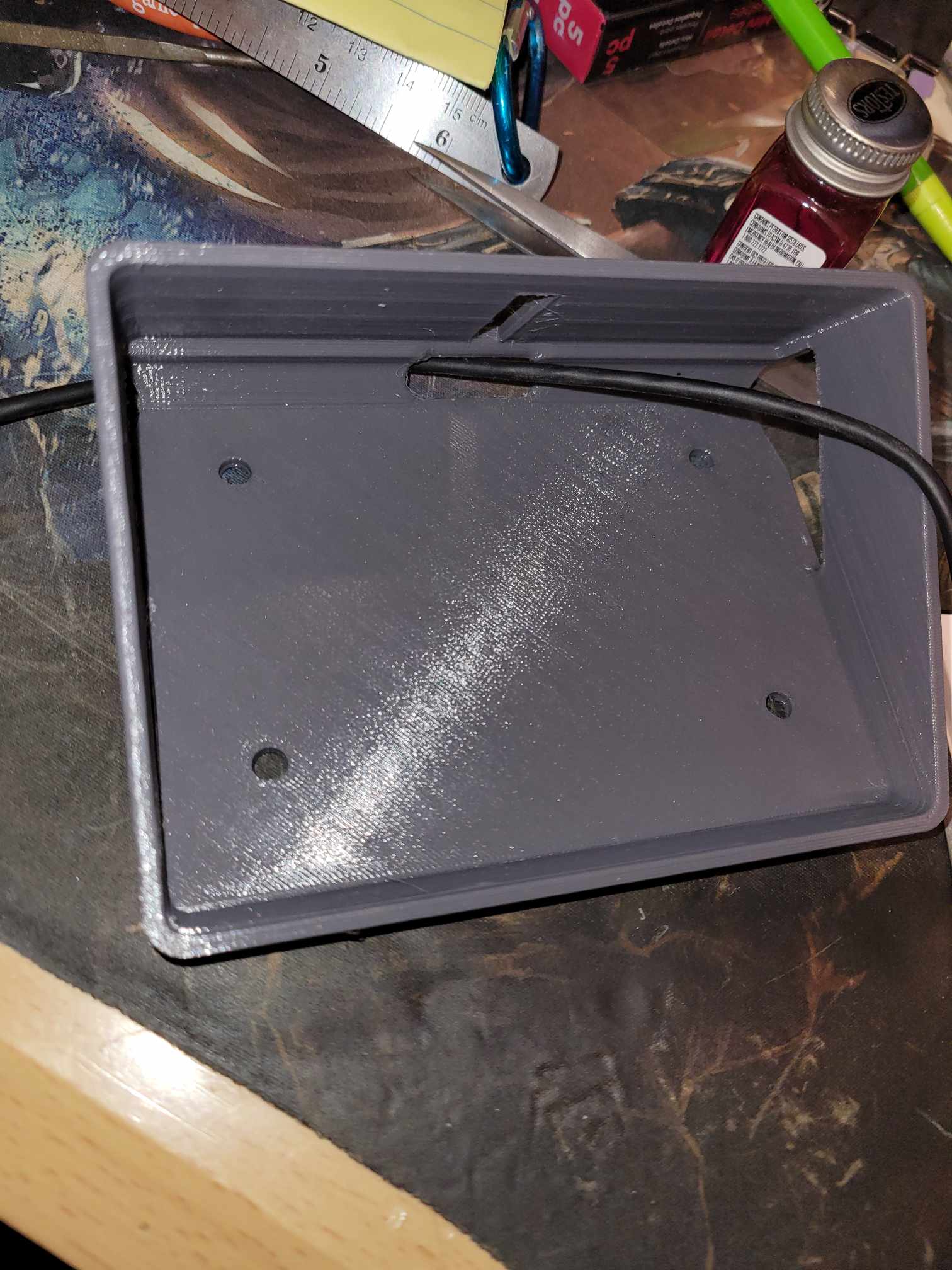 Elgato Stream Deck 15 key case with 25° incline - Solid base; 5mm screw holes