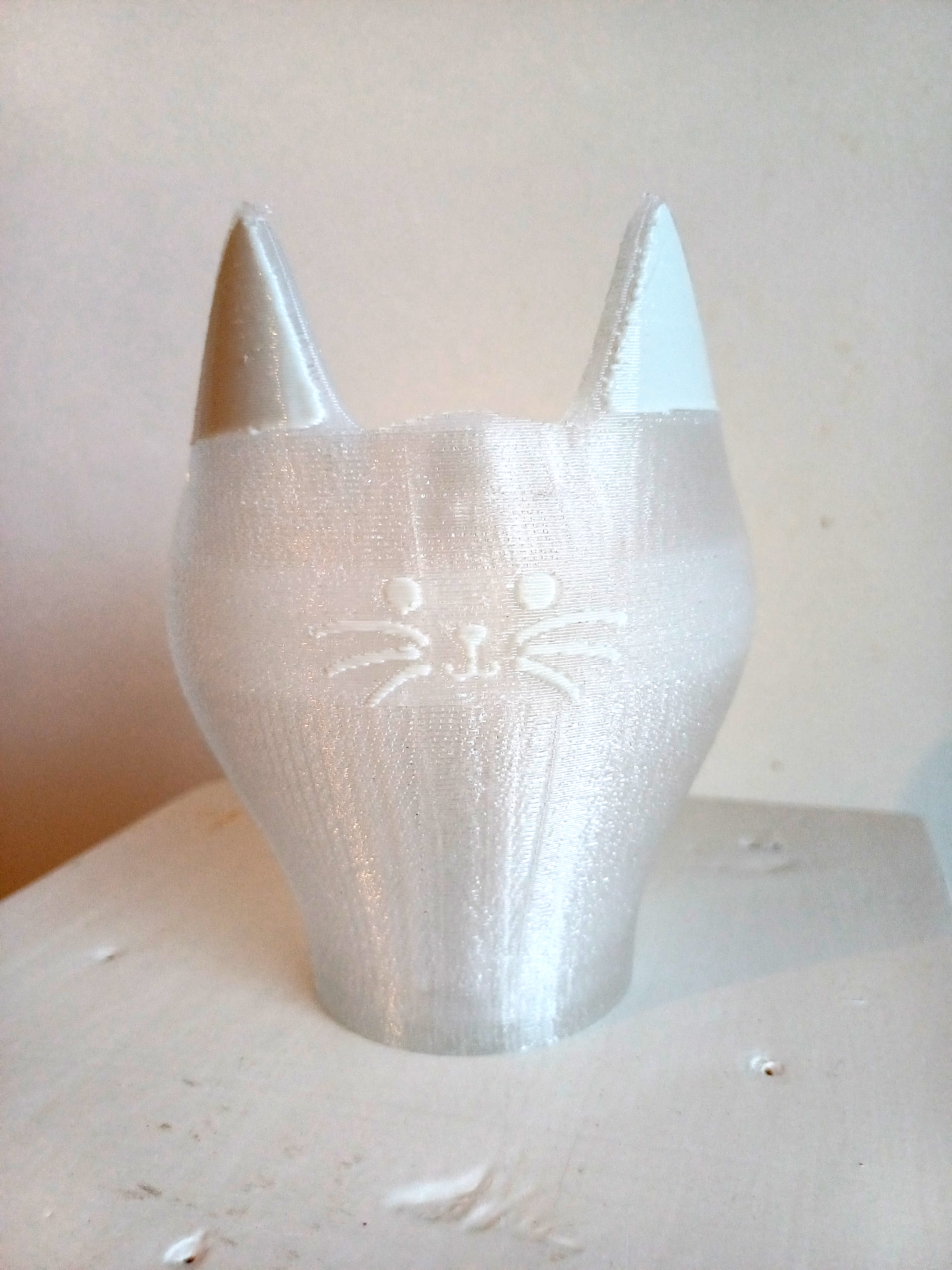 Drinking glass cat with cute face and ears