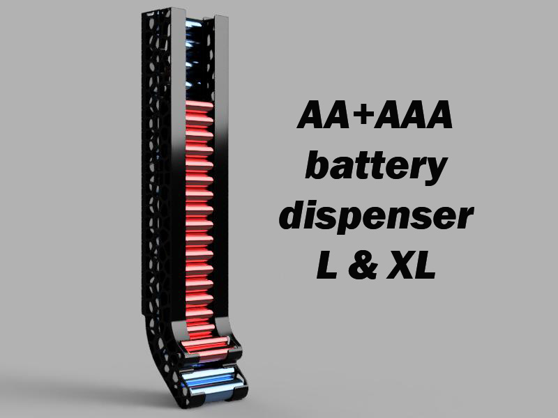 Battery holder XL for AA + AAA, wall mounted