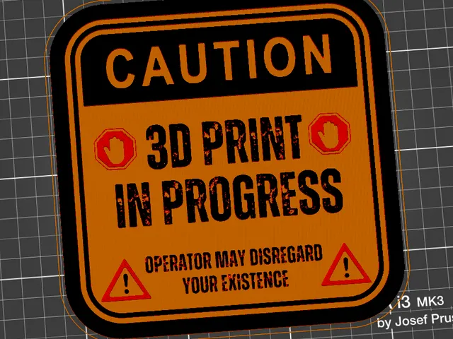 plate Caution 3D print in progress