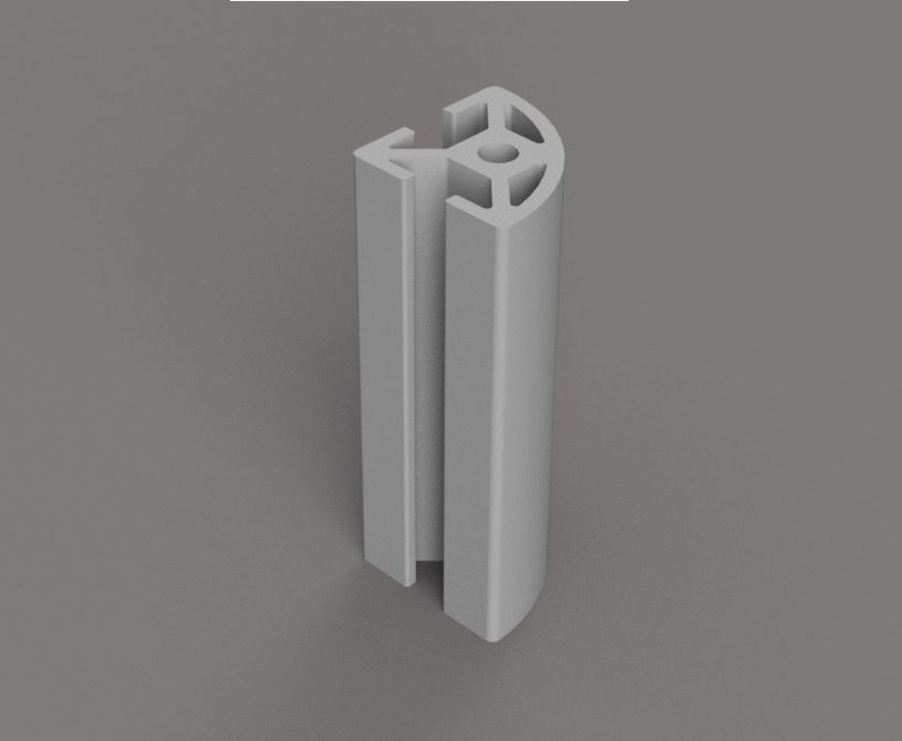 Profile 2020 Aluminium 2 sides Open 1 sides Rounded - Adjust the Z ...
