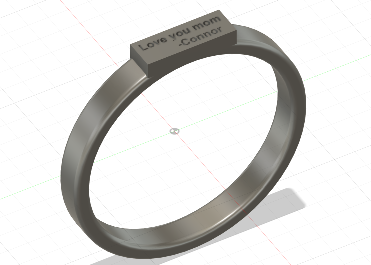 "Love you mom -Connor" ring
