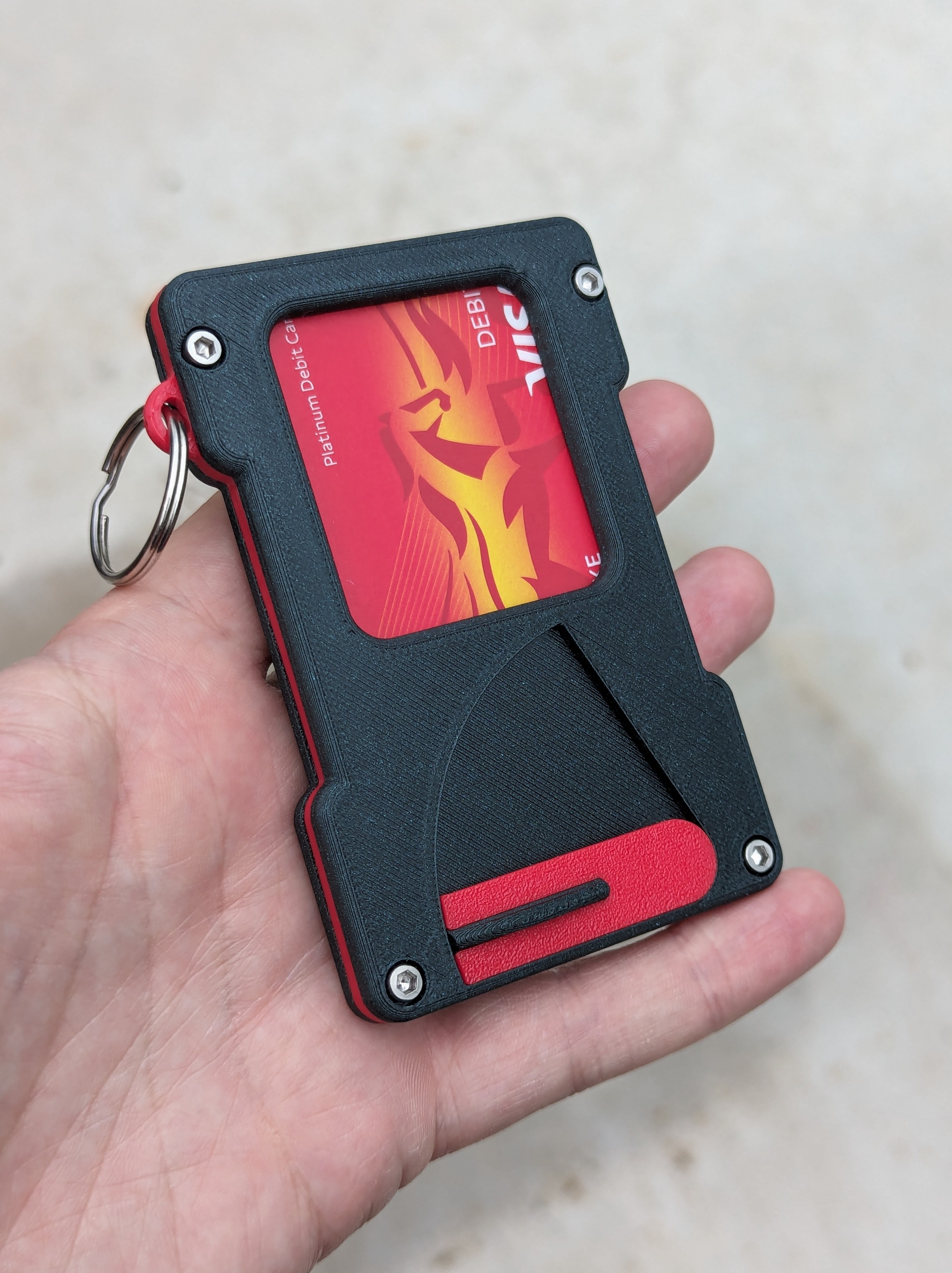 Pop-up credit card wallet spreader with coin/cash storage - 3 card thinner version