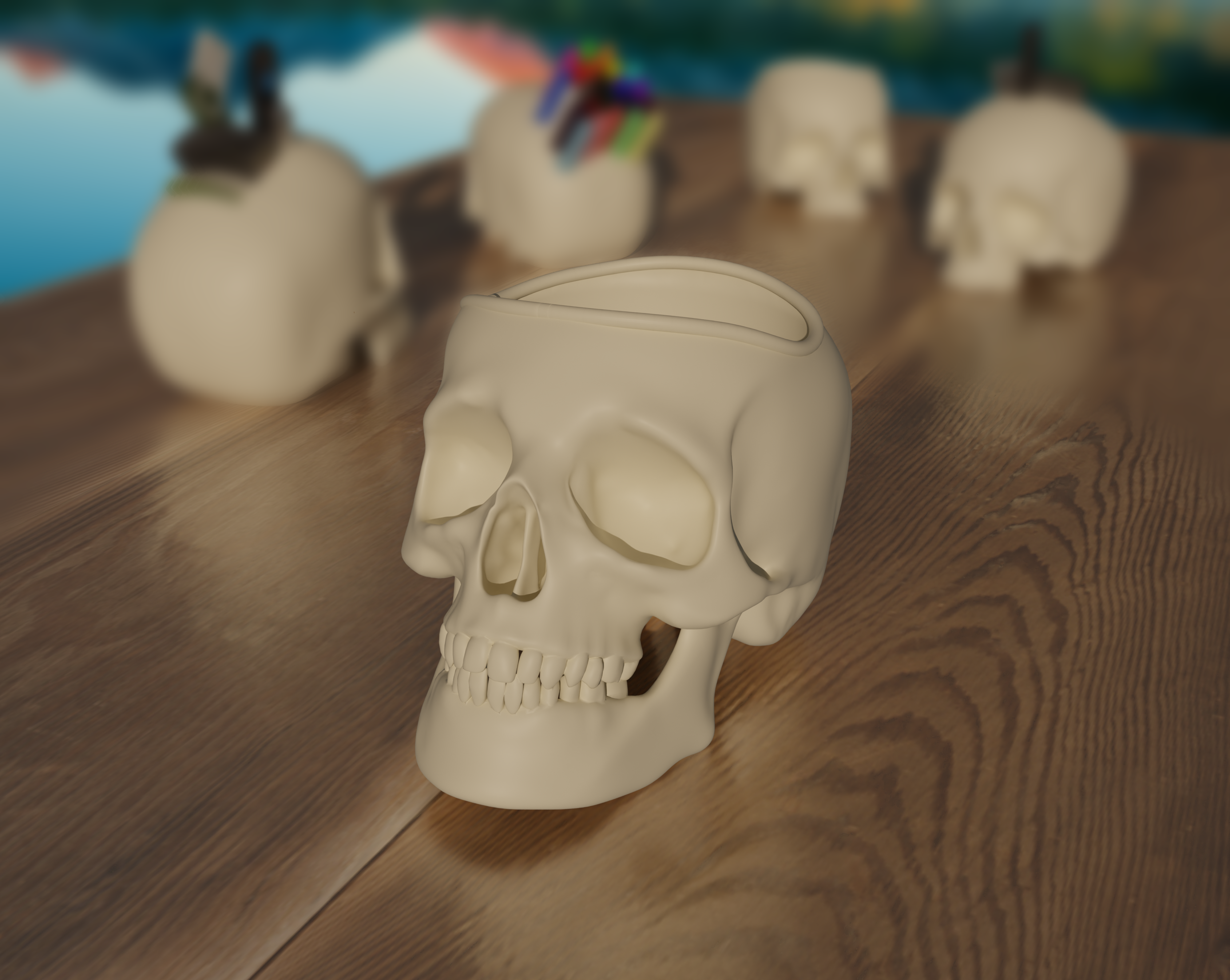 Realistic Skull 2: Planter/Pen Holder/Media Storage & More