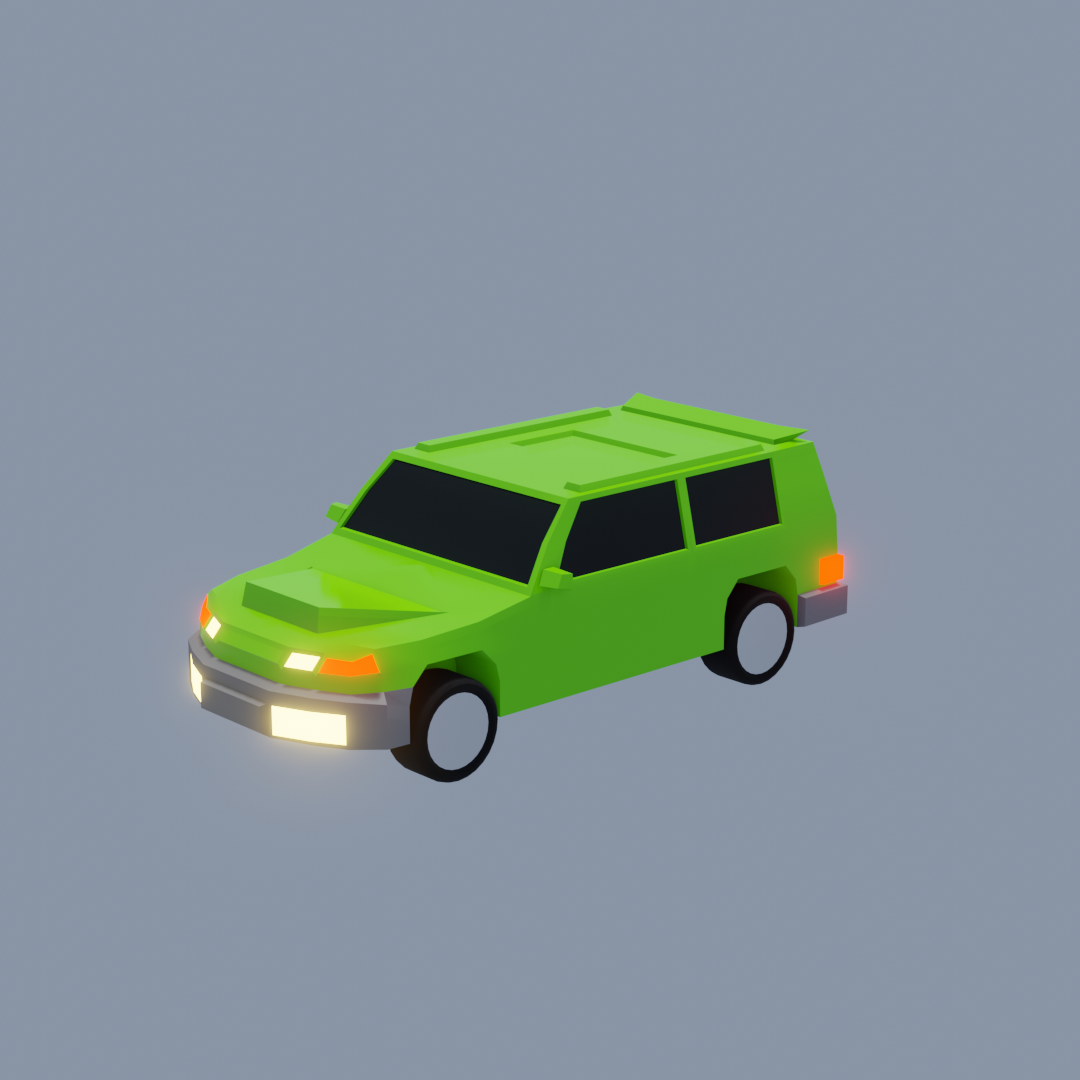 Low poly SUV car