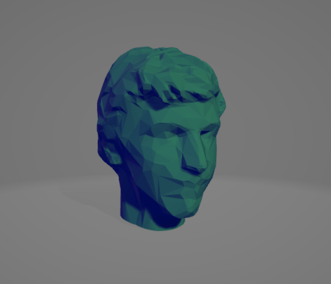 Low poly head sculpture