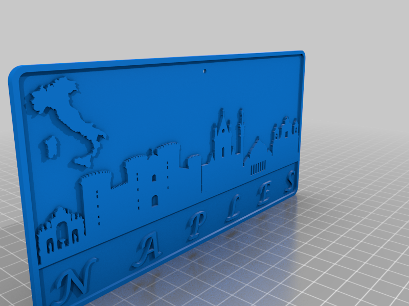 Wall Plate Skyline - Naples by dantech | Download free STL model ...