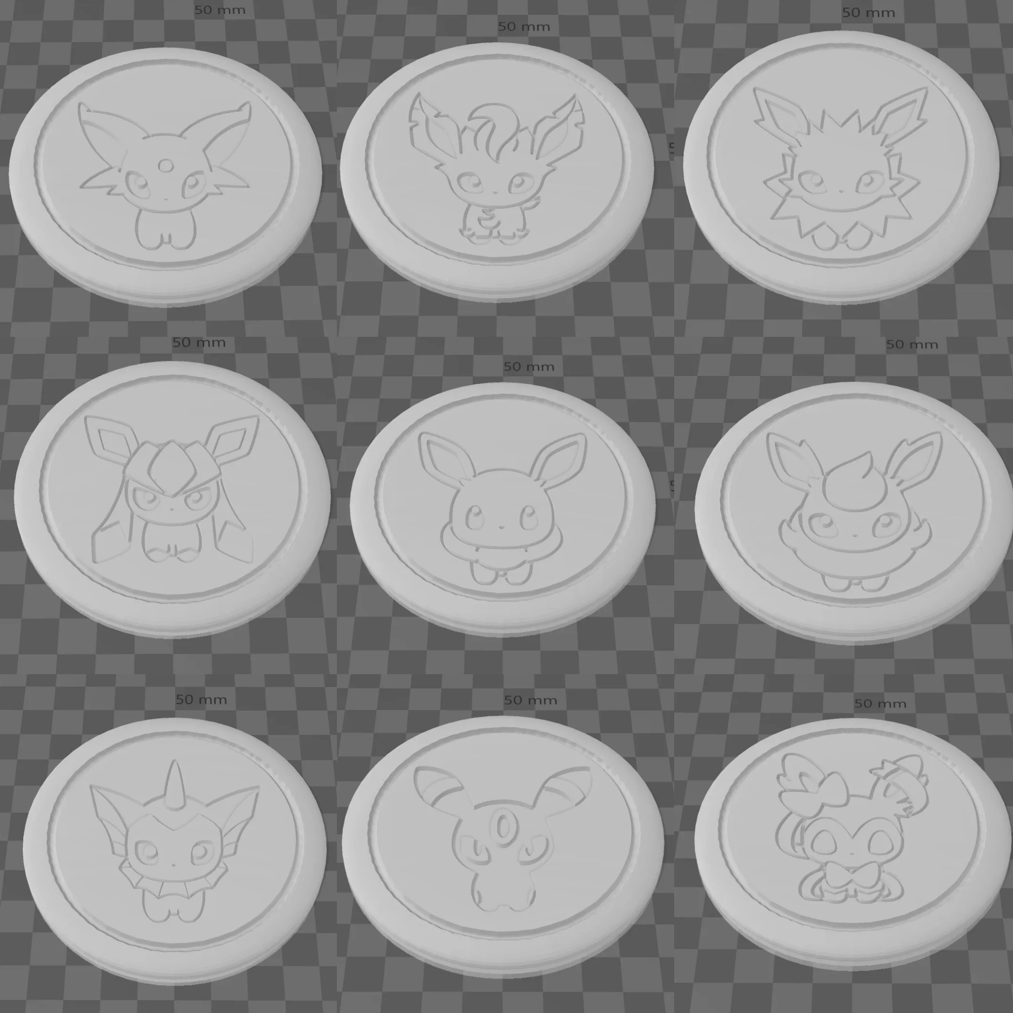 Cartoon Eeveelution Coaster Set