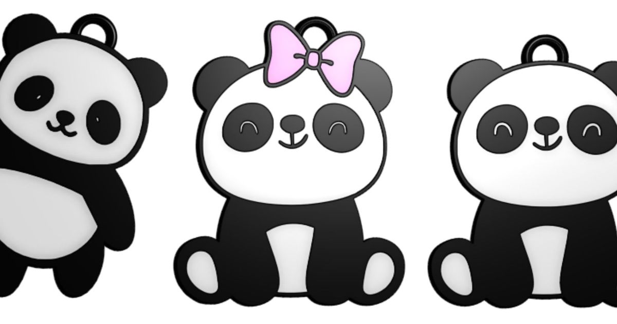 Panda Keychains by BeautifulLEDs | Download free STL model | Printables.com