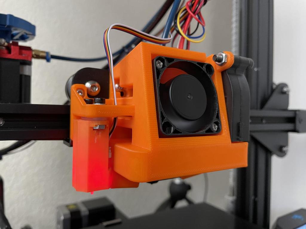 Yet Another Ender 3 V2 fan assembly remix (Satsana style, BLTouch, 4010 + 5015 fans)