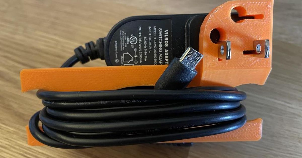 Power brick / wall wart cord wrap by rfinnie Download free STL model