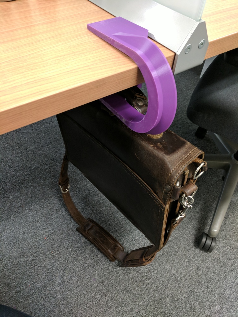 Under desk table bag holder by BLangdon Download free STL model