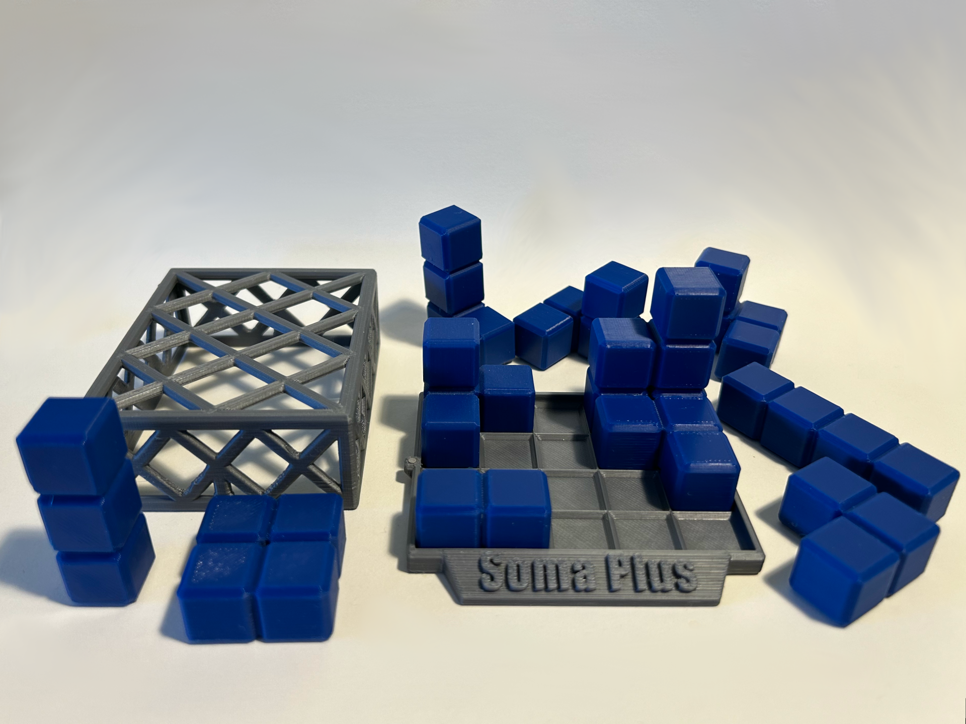 SomaPlus Cube Puzzle with Base and Cage
