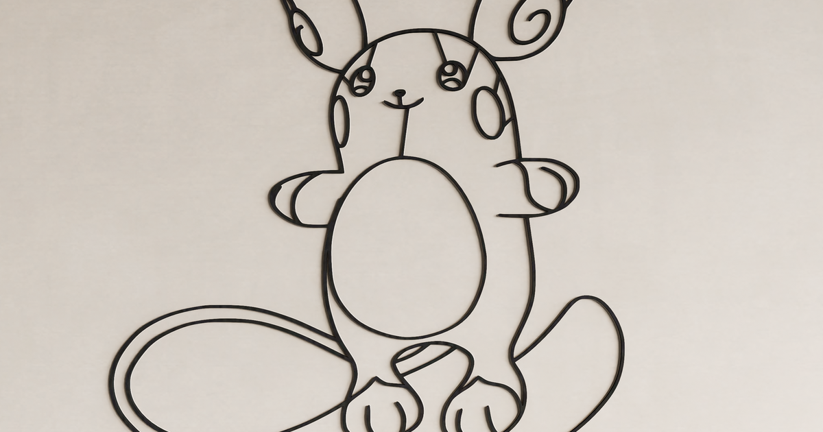 Alolan Raichu Wall Art by Gelo | Download free STL model | Printables.com