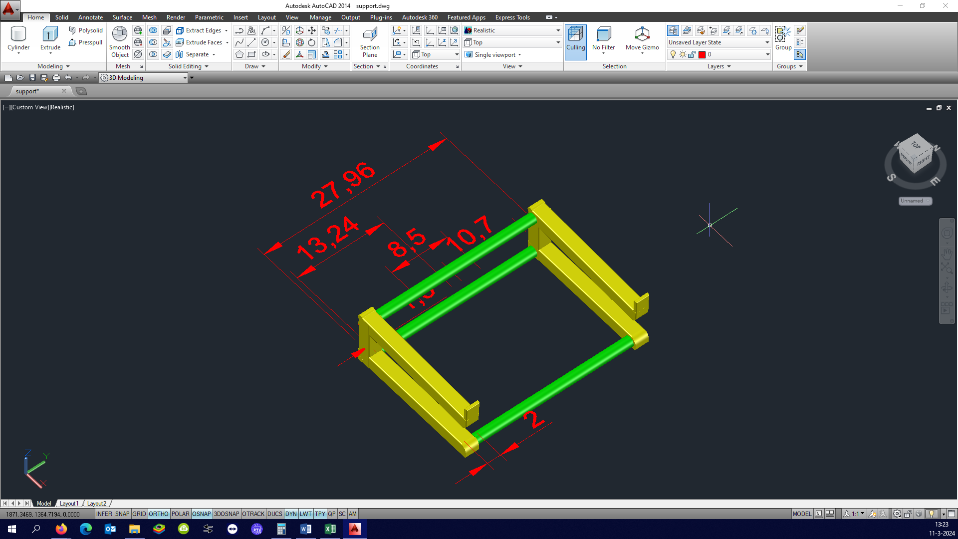 Miniatura 5 do modelo 3D laptop and keyboard support