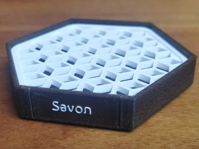 Soap holder with label