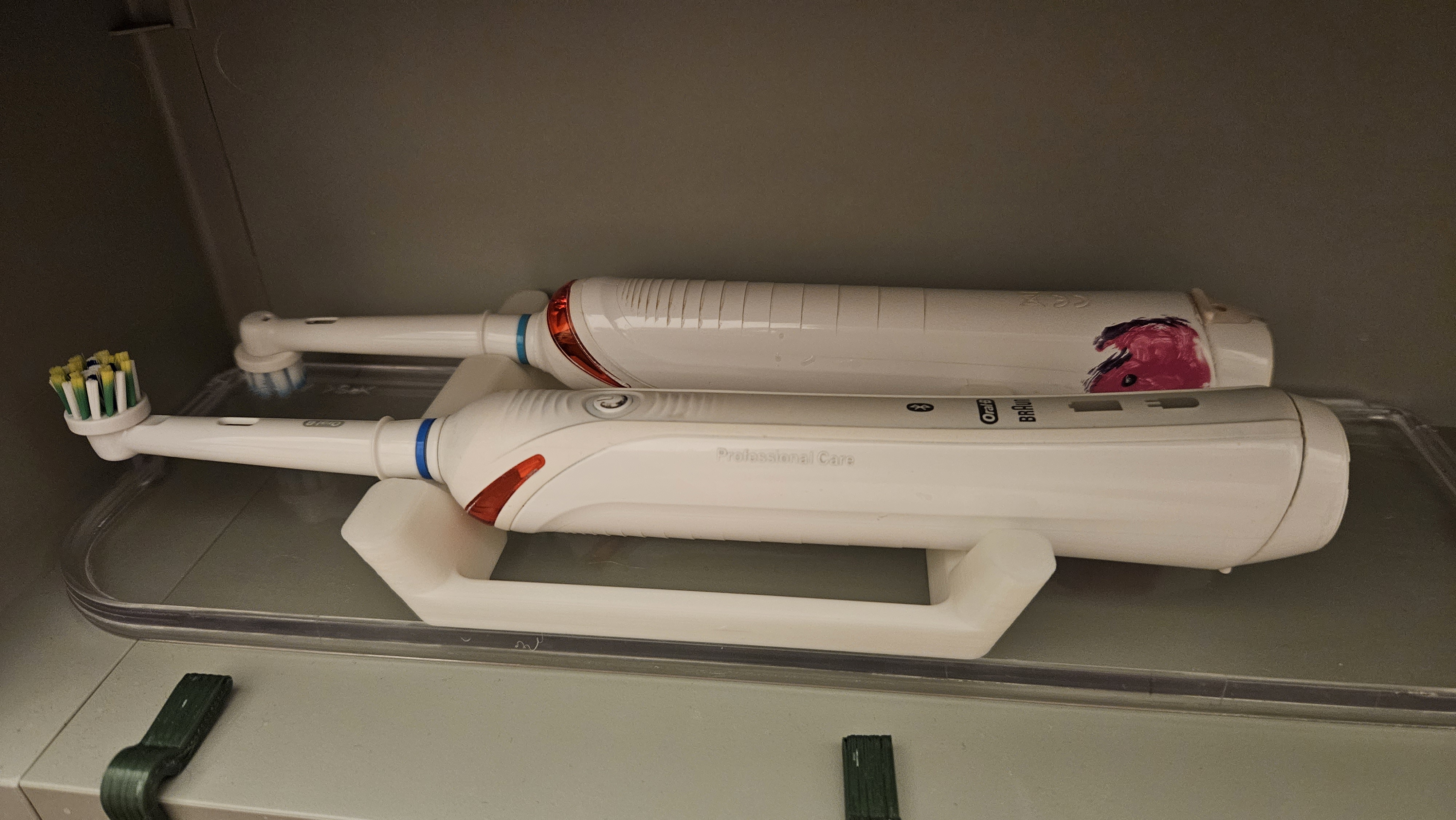 Dual electric toothbrush rack