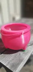 Print-in-place fillable play Cauldron with attached moveable handle
