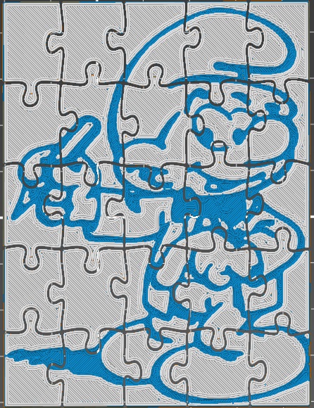 Puzzle  - Smurf with pencil