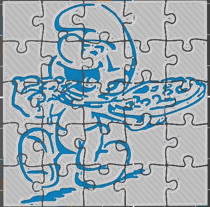 Puzzle - Smurf eat pizza