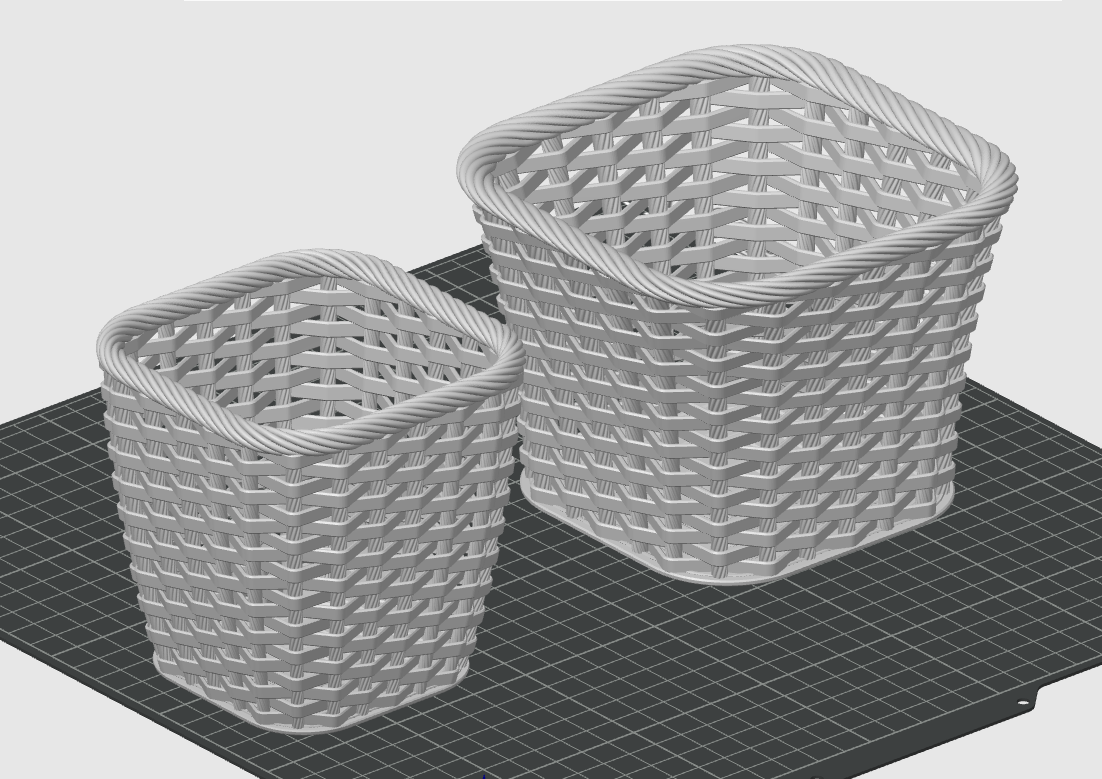Zigzag wicker basket