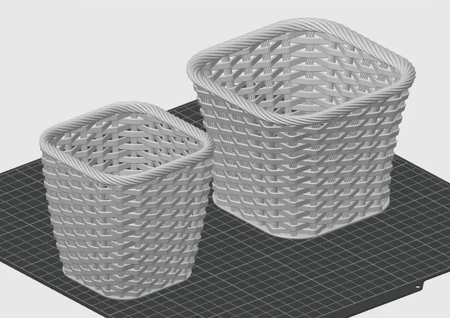 Zigzag wicker basket