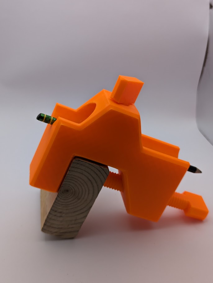 150% Picnic table lantern pole clamp with longer small screw