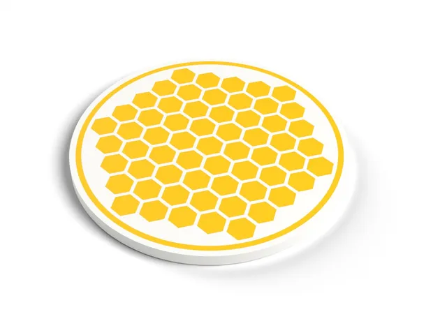 Honeycomb Coaster - Flat Two-Colour Inlay