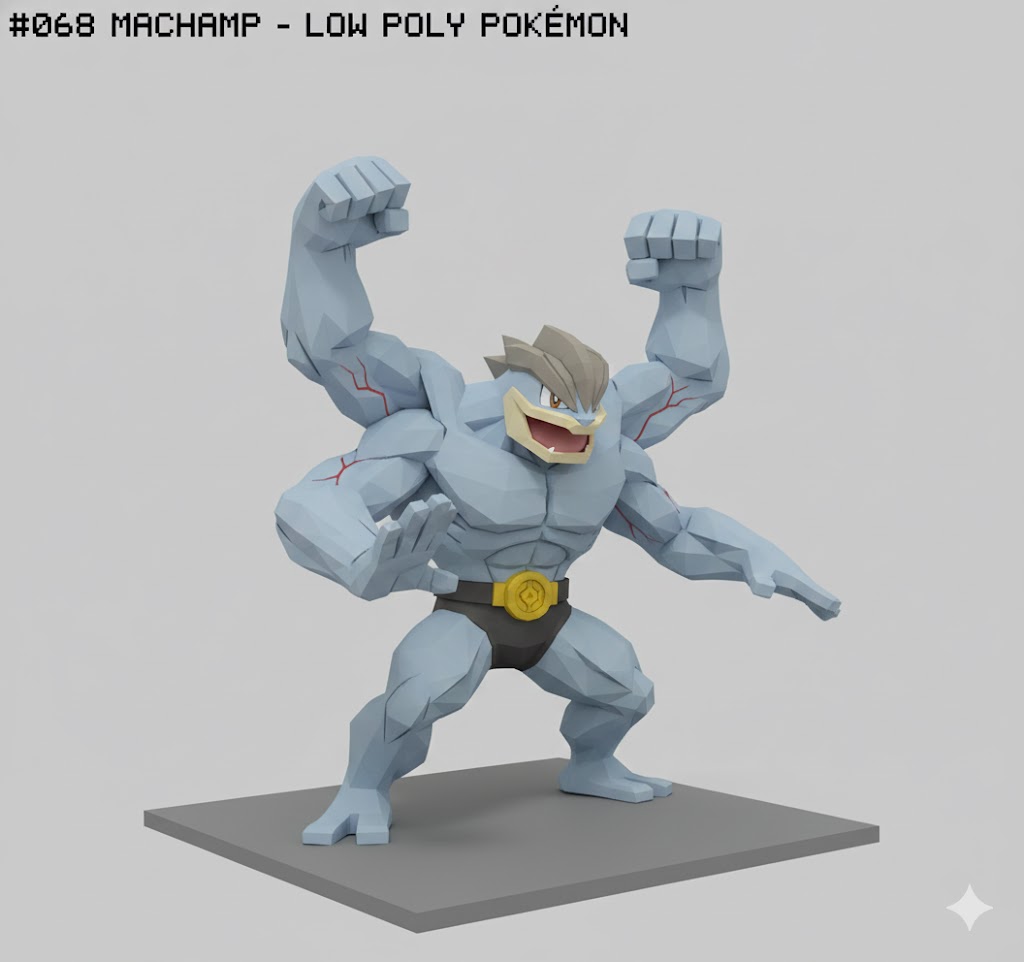 #068 Machamp – Low Poly Pokémon