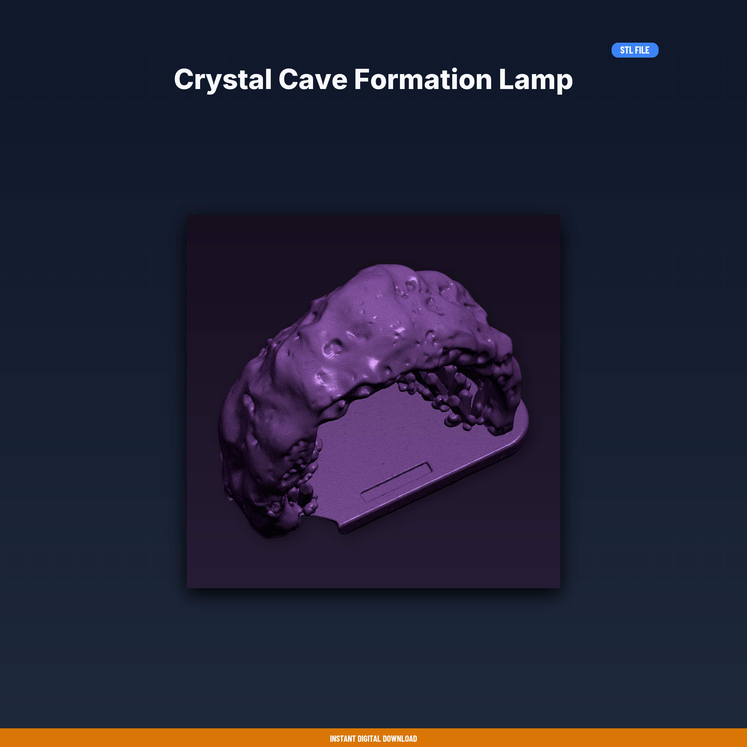 Crystal Cave Formation Lamp - 3D Printable STL File