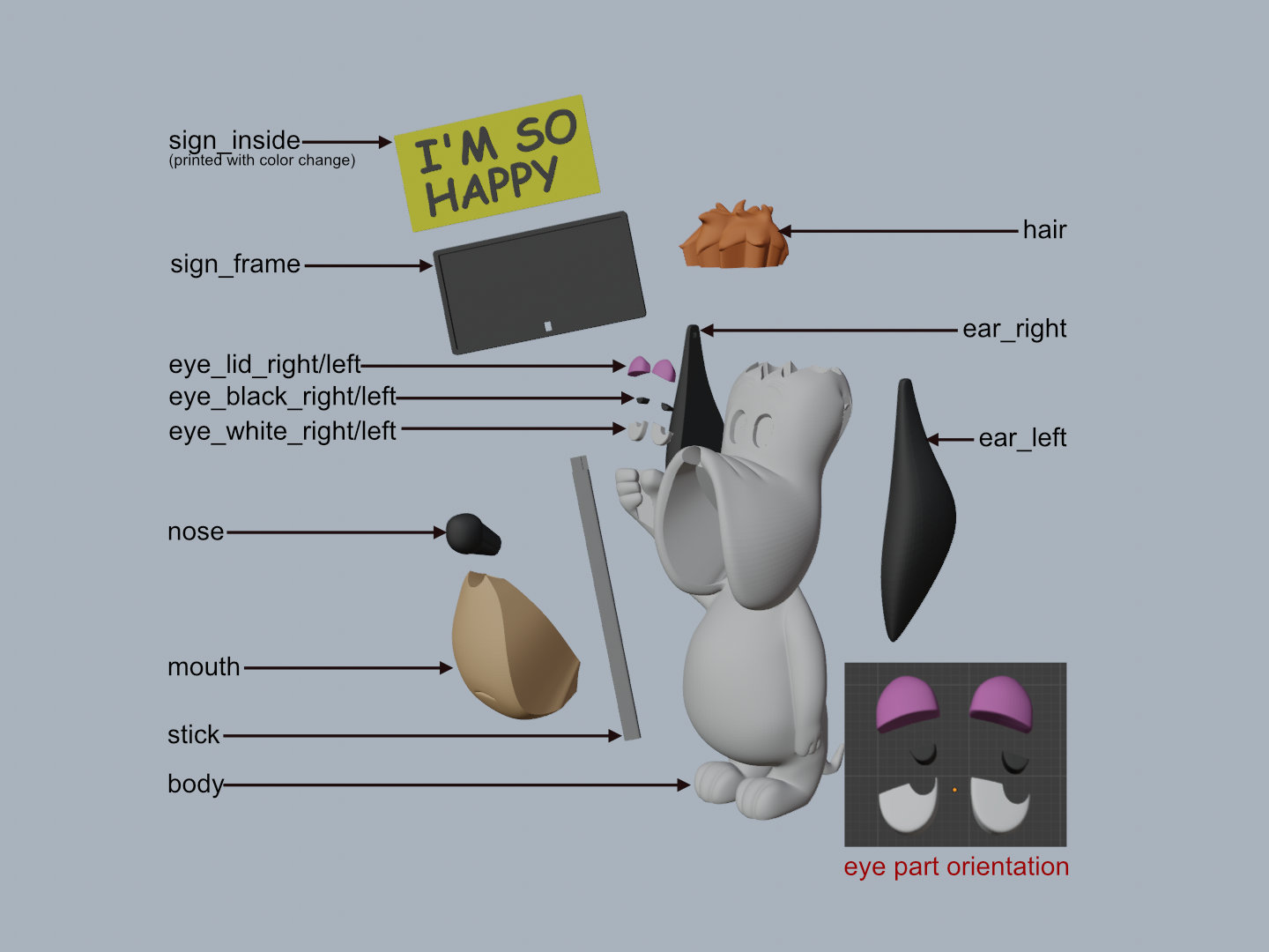 Miniatura 2 do modelo 3D Droopy Dog