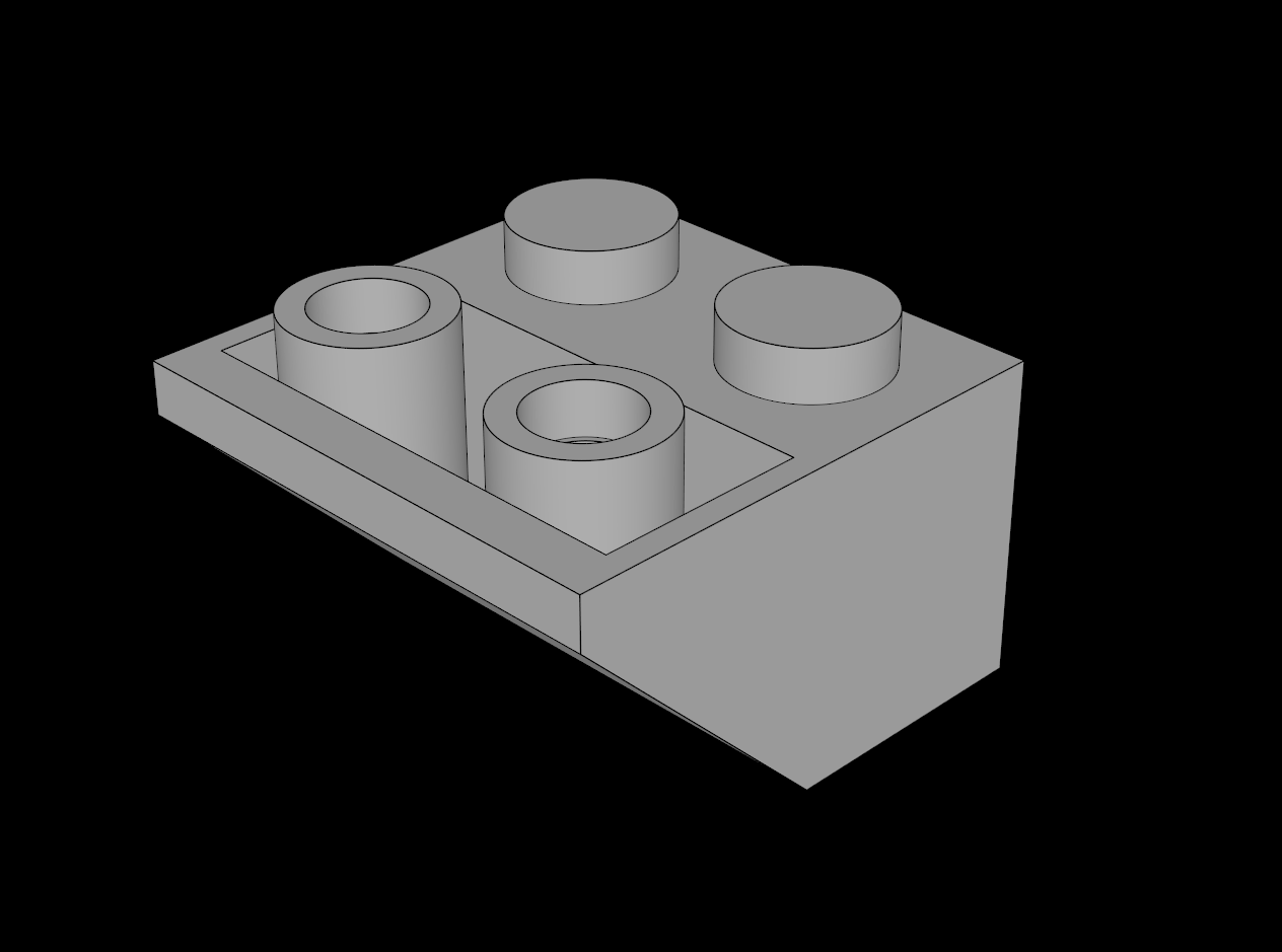 Lego Compatible (76959.dat) Slope Brick 45  2 x  2 Inverted with Round Bottom Pin with Inner Stopper Ring