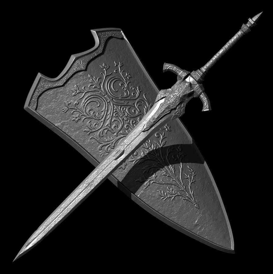 ULTIMATE PACK ARTORIAS Greatsword And Greatshield Life Size STL Fan Art Models — miniatura 3