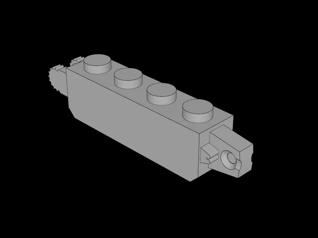 Lego Compatible (30387.dat) Hinge Brick  1 x  4 Locking Double, Two Finger End with 9 Teeth