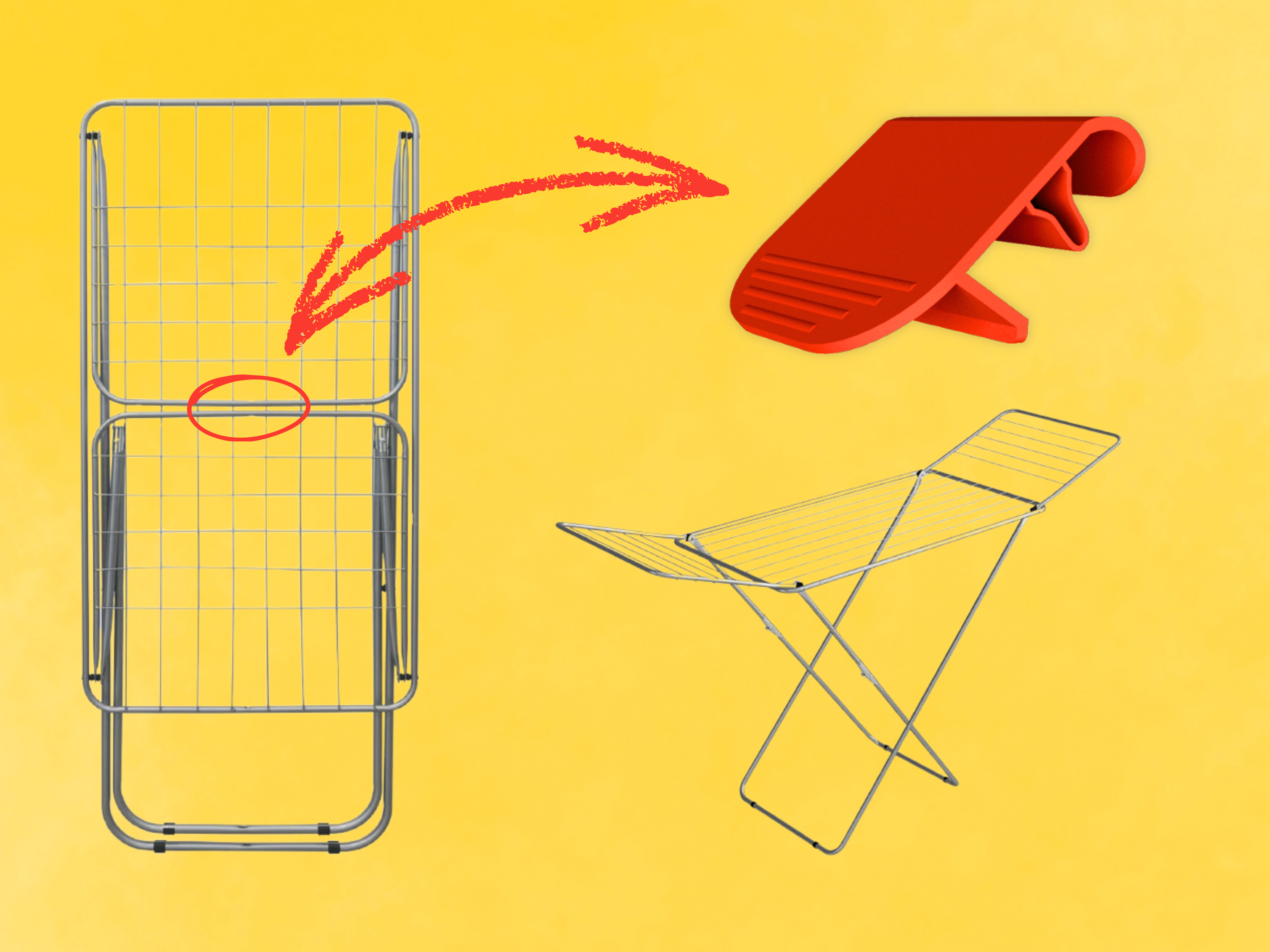 Drying Rack Locking Clip 3D model thumbnail