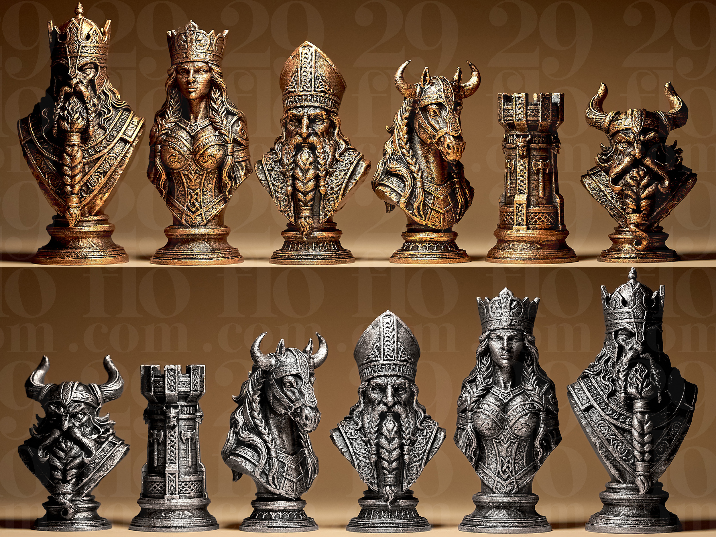 Chess Set Nordic/Viking Stylized