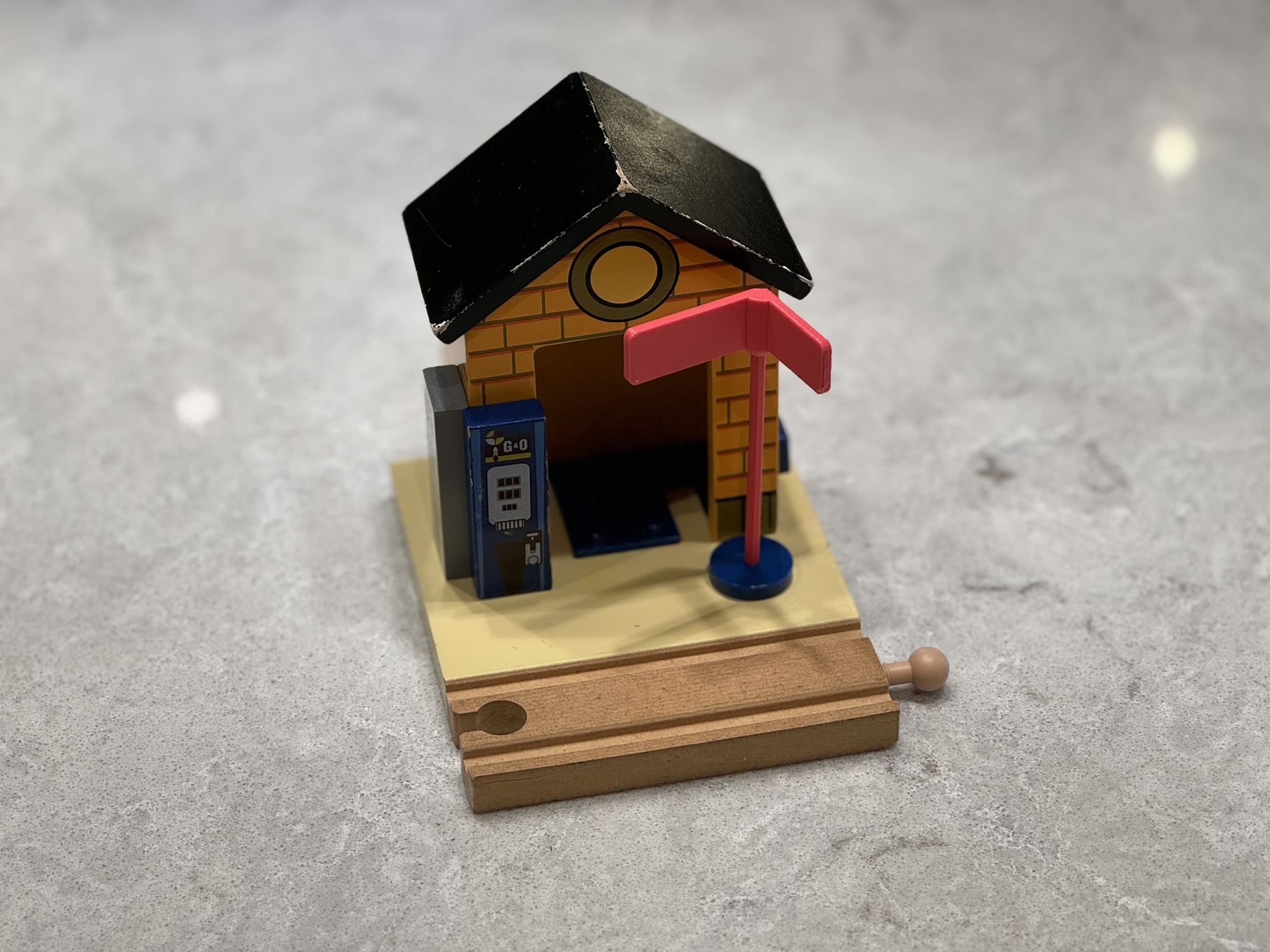 Replacement flag for toy train G&O gas station