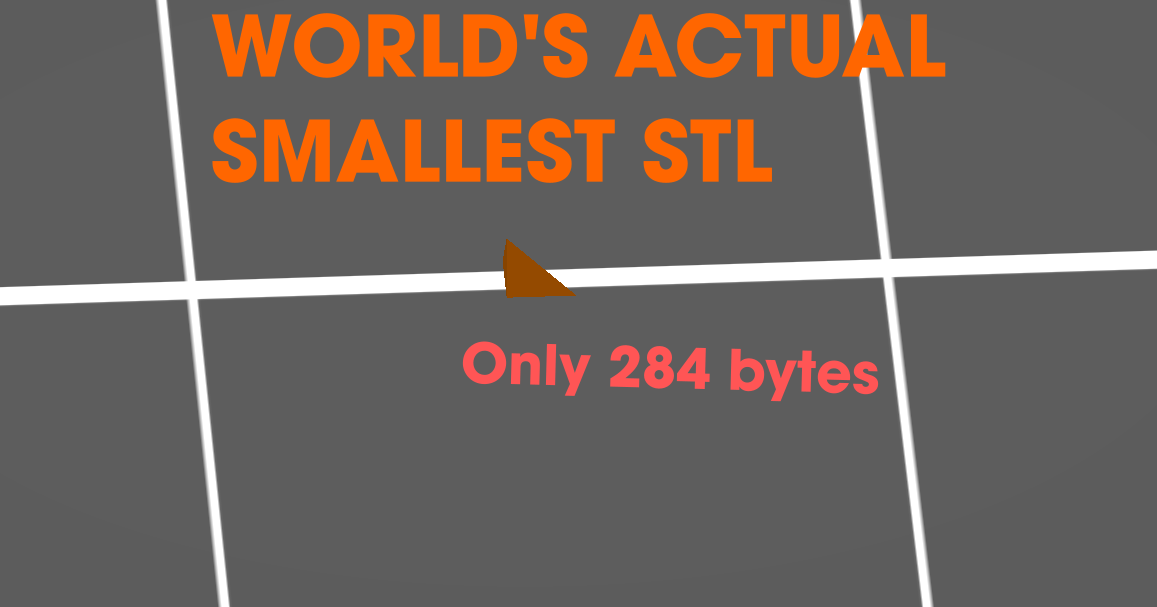 Actual World's Smallest Printable STL - 284 bytes by 6d6178 | Download ...