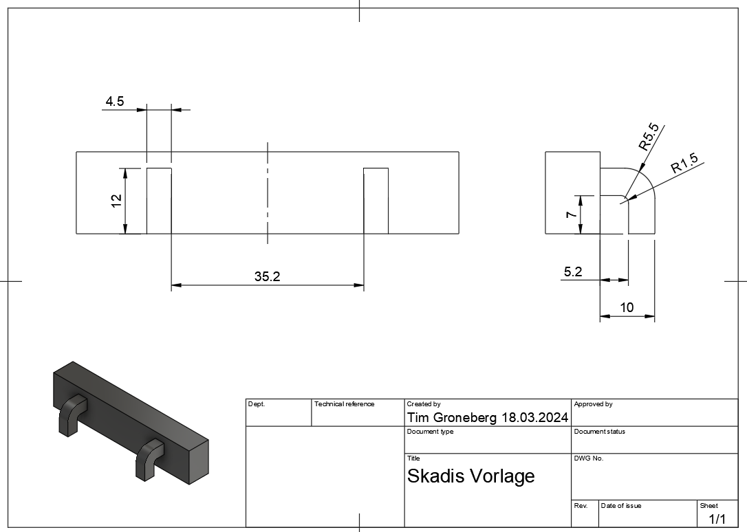 Skadis hook Template / Vorlage / Test / Example