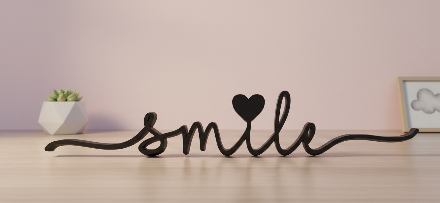 Smile ♡ lettering - Cute Home Decor ♡