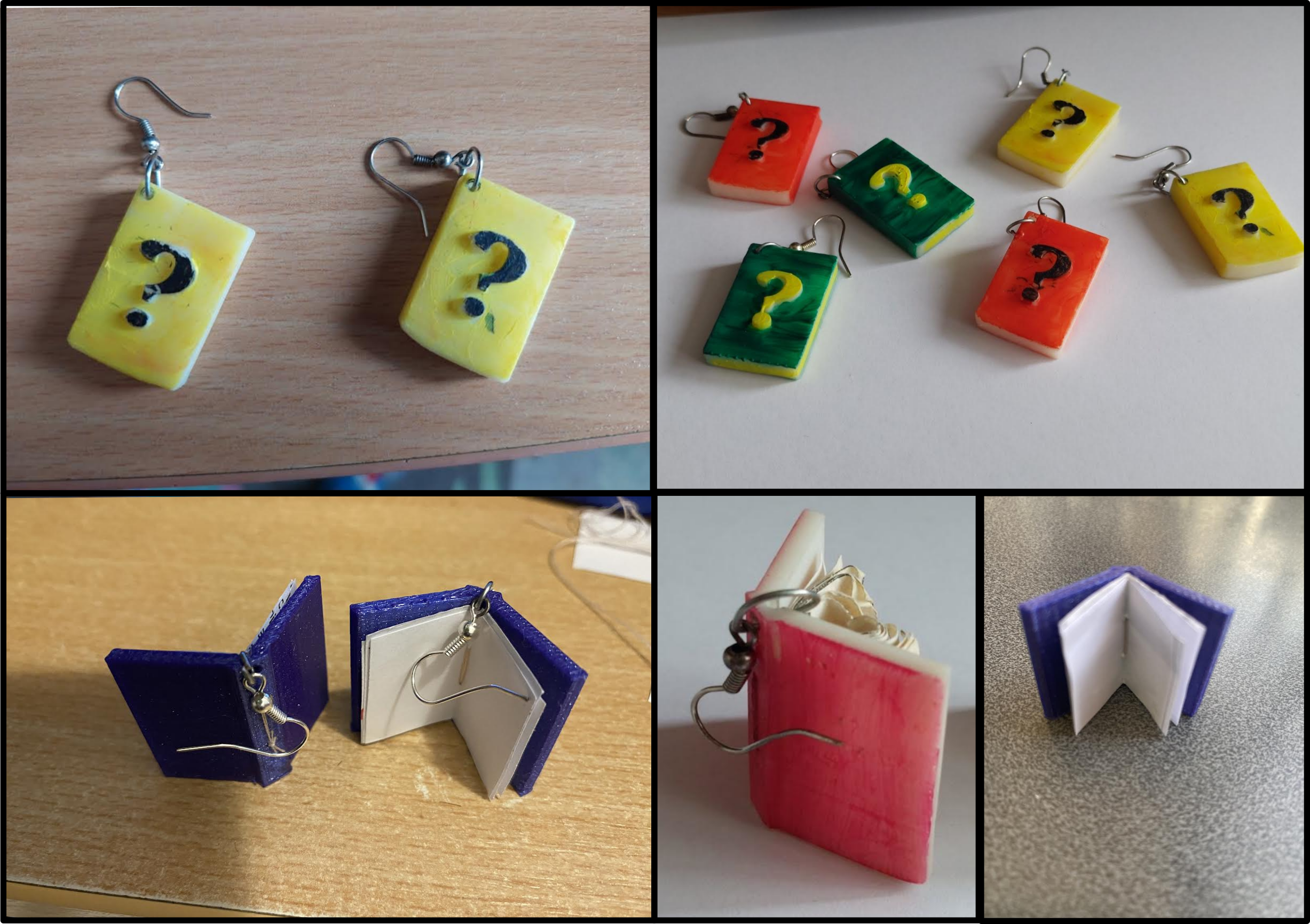 book earrings