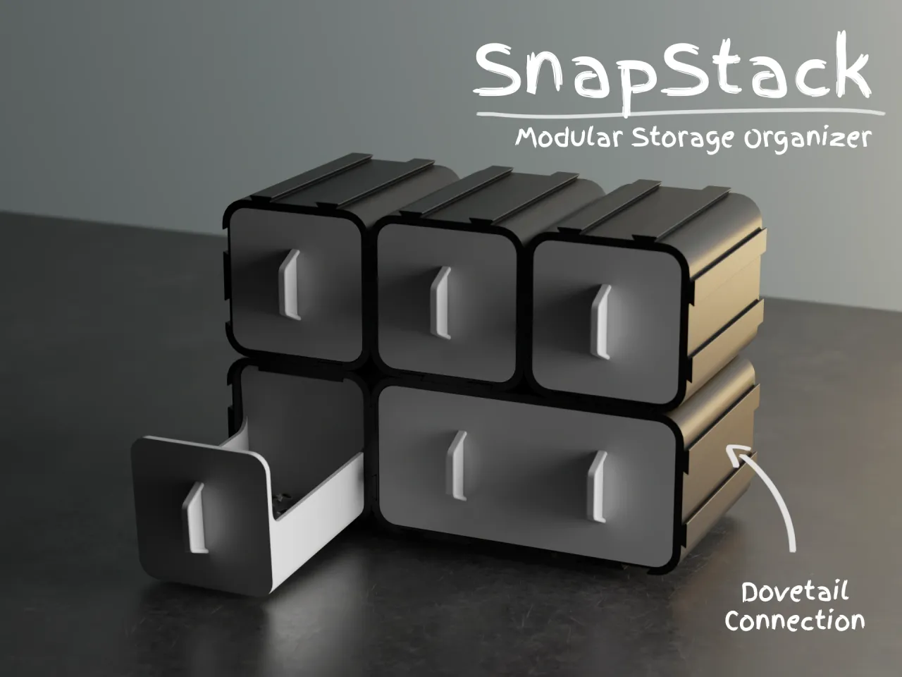 SnapStack - A Modular Storage Bin Part Organizer by pops, Download free  STL model