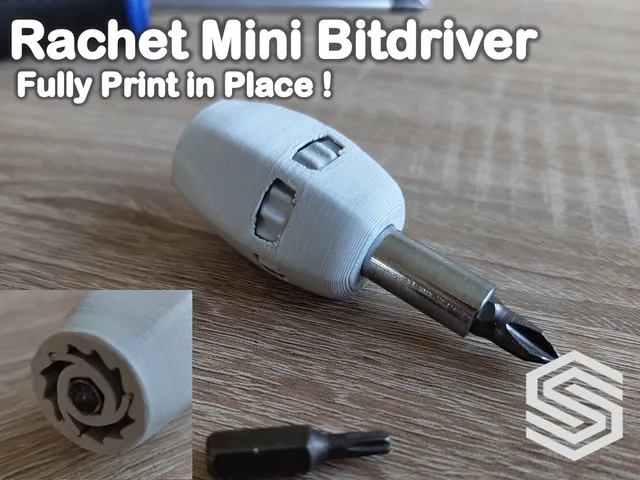 Mini Rachet Bitdriver with Rachet Lock* (Print in Place) (Mk1)